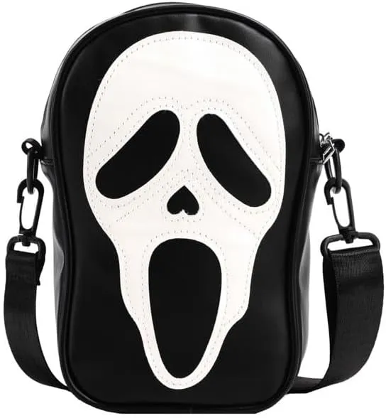 1 Pcs Ghost Face Shoulder Bag Lovely Ghost Face Purse Goth Purses And Handbags for Men And Women（Black, White）