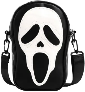 1 Pcs Ghost Face Shoulder Bag Lovely Ghost Face Purse Goth Purses And Handbags for Men And Women（Black, White）