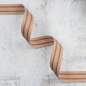 1.5"Railroad Track Tan-White Webbing/Strapping - sold in multi lengths