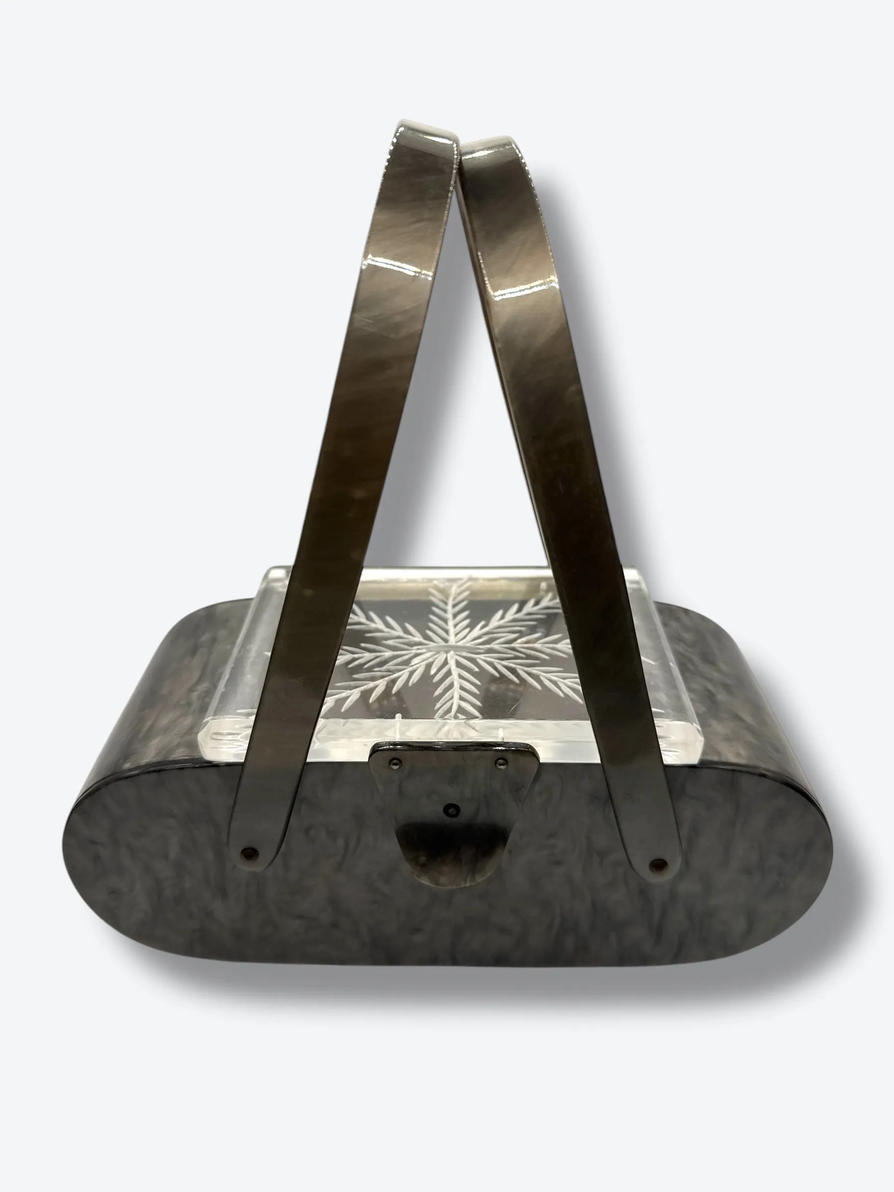 1950s Lucite Gray and Lucite Bag