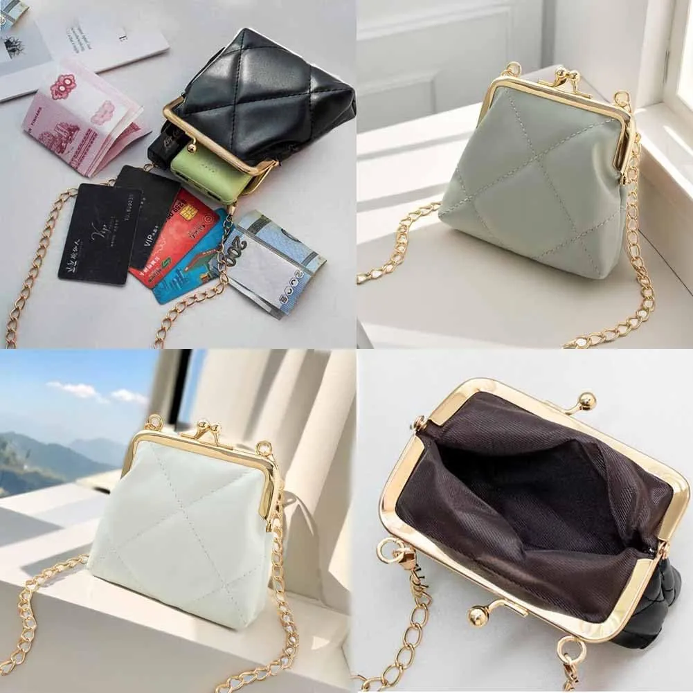 1Pcs Women Kiss Lock Purses and Handbags Vintage Purses Wallet Crossbody Bag Handbag
