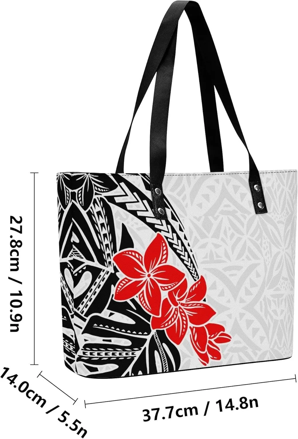 2 Piece Set Polynesian Women Leather Handbag And Purse Samoa Tribal Floral Design Fashion Large Capacity Shoulder Bag