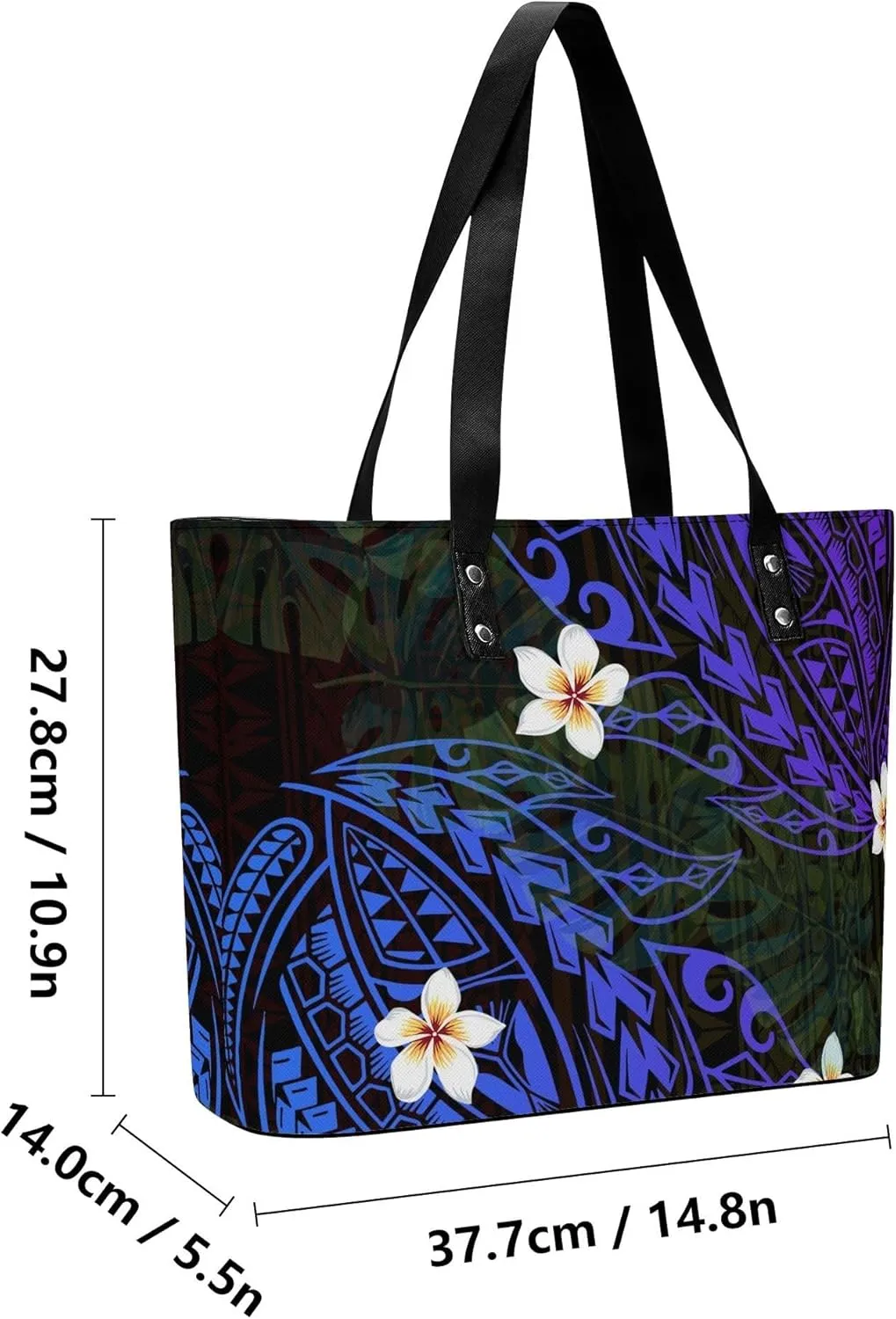 2 Piece Set Polynesian Women Leather Handbag And Purse Samoa Tribal Floral Design Fashion Large Capacity Shoulder Bag