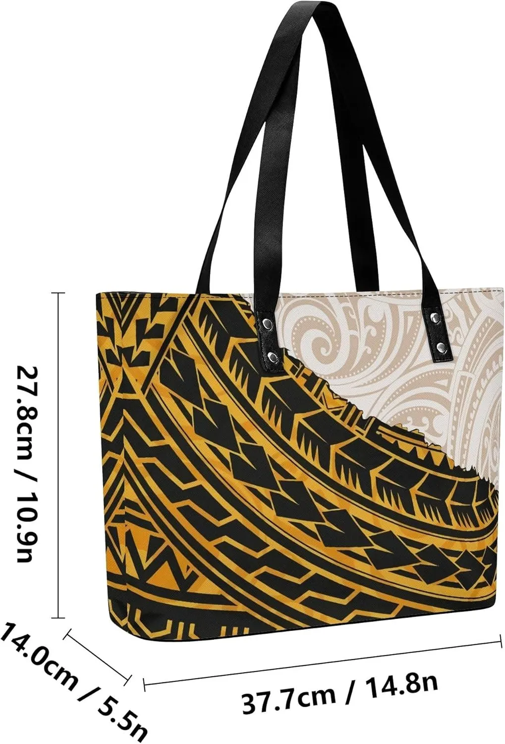 2 Piece Set Polynesian Women Leather Handbag And Purse Samoa Tribal Floral Design Fashion Large Capacity Shoulder Bag