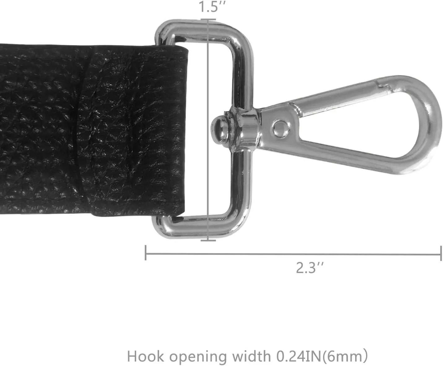 24.8” Leather Replacement Strap for Handbags Shoulder Bag with Metal Buckles