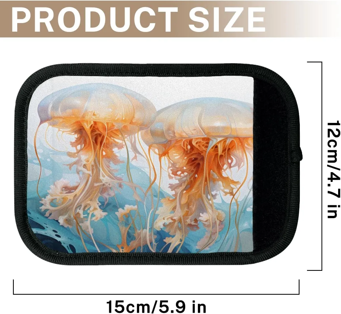 2Pcs Luggage Handle Wrap for Suitcase, Ocean Jellyfish Luggage Identifiers Travel Bag Wraps Suitcase Handle Protection Sleeve Cover