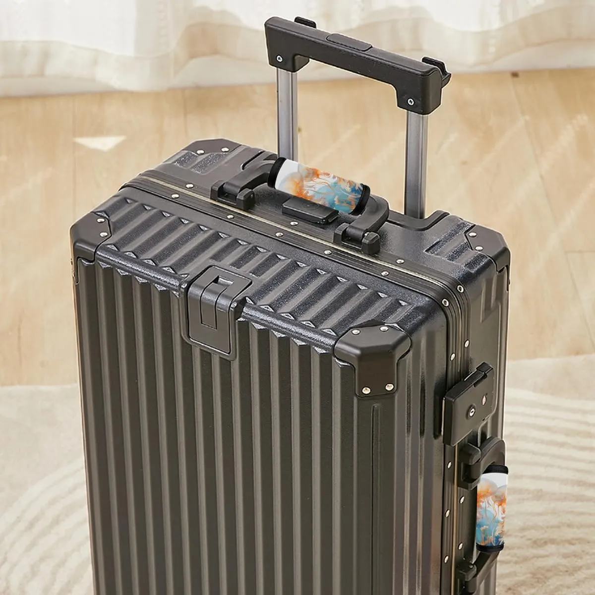2Pcs Luggage Handle Wrap for Suitcase, Ocean Jellyfish Luggage Identifiers Travel Bag Wraps Suitcase Handle Protection Sleeve Cover