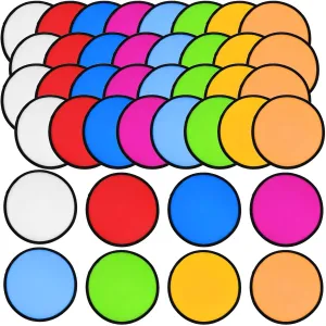 40Pcs Foldable Flying Disc Fans Set, 9.6''Beach Flying Disks Set, Colorful Sublimation Fans Flying Disc Dog Toy for Outdoor Game Celebration Wedding Birthday Party Halloween Christmas Outdoor