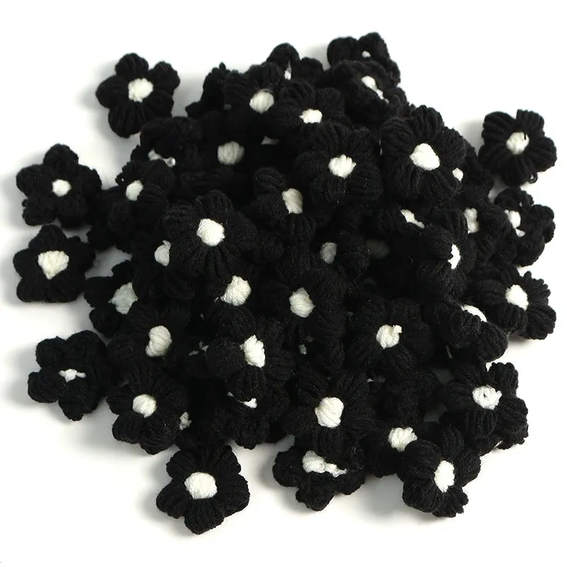 4cm Cotton Yarn Crochet Flower Heads Pack 50