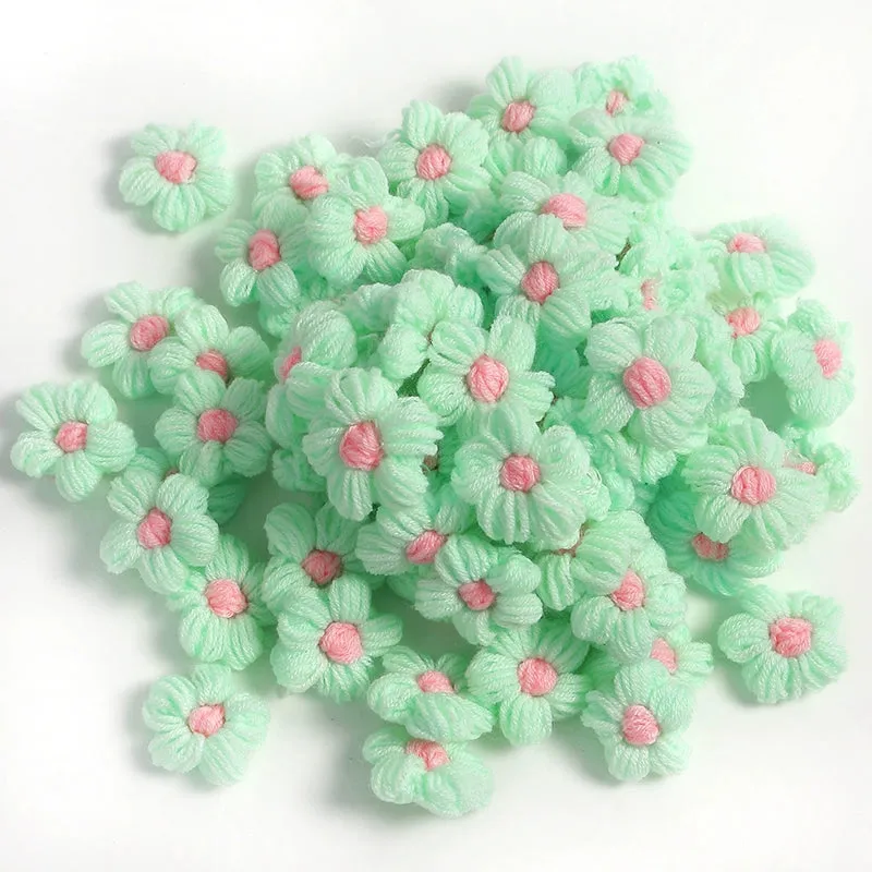 4cm Cotton Yarn Crochet Flower Heads Pack 50