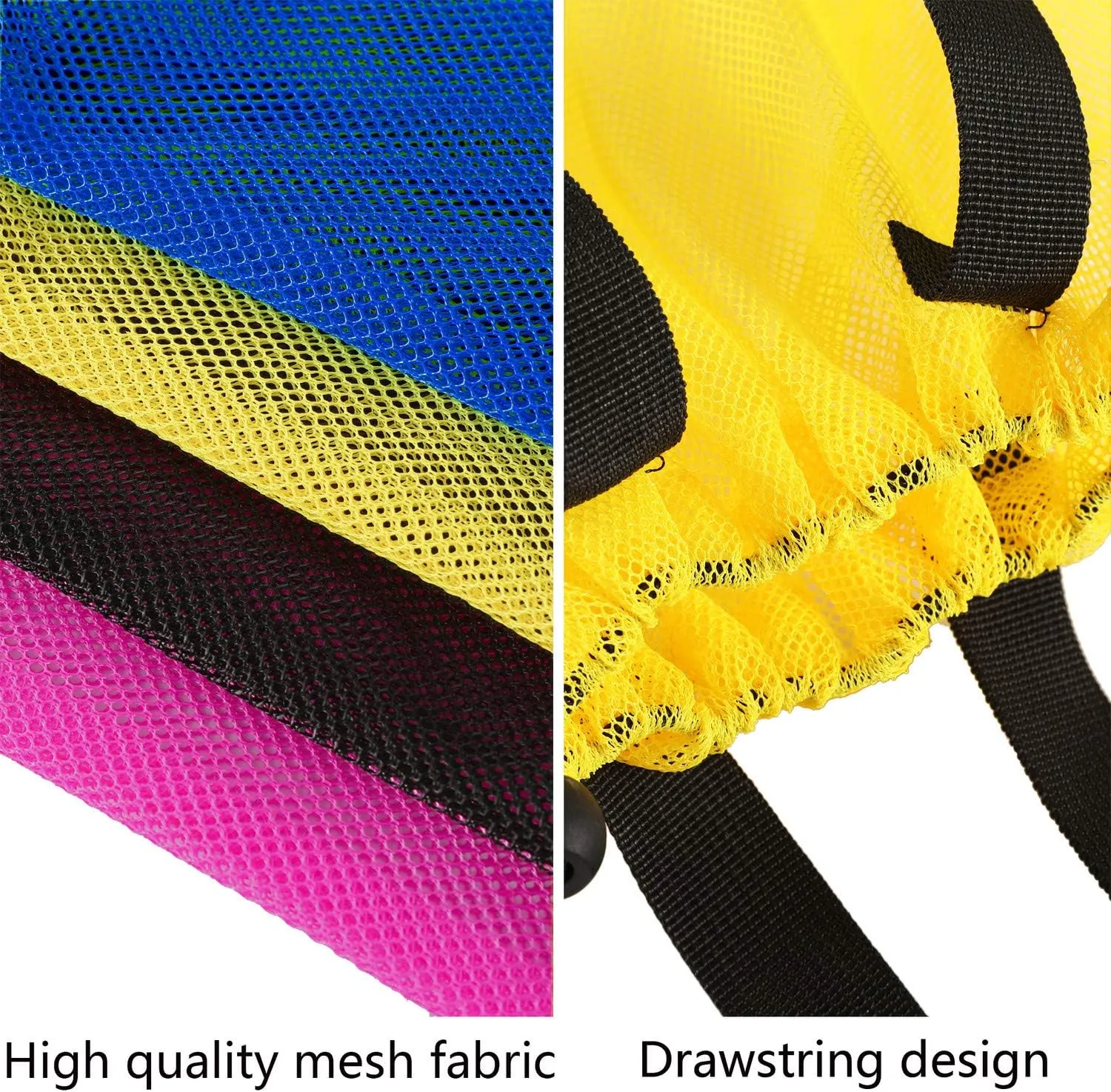 4Pieces Cute Mesh Pool Tote Bags,Mesh Beach Bags With Drawsting For Swim,Travel,Party