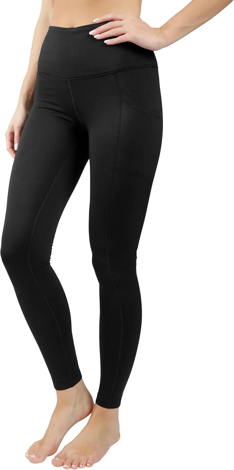 90 Degree By Reflex High Waist Fleece Lined Leggings with Side Pocket - Yoga Pants