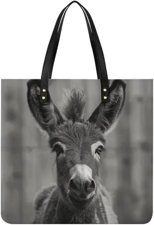 A Donkey Pattern Tote Bag Durable Water-Resistant Handbags Lightweight Tote for Travel Work Book