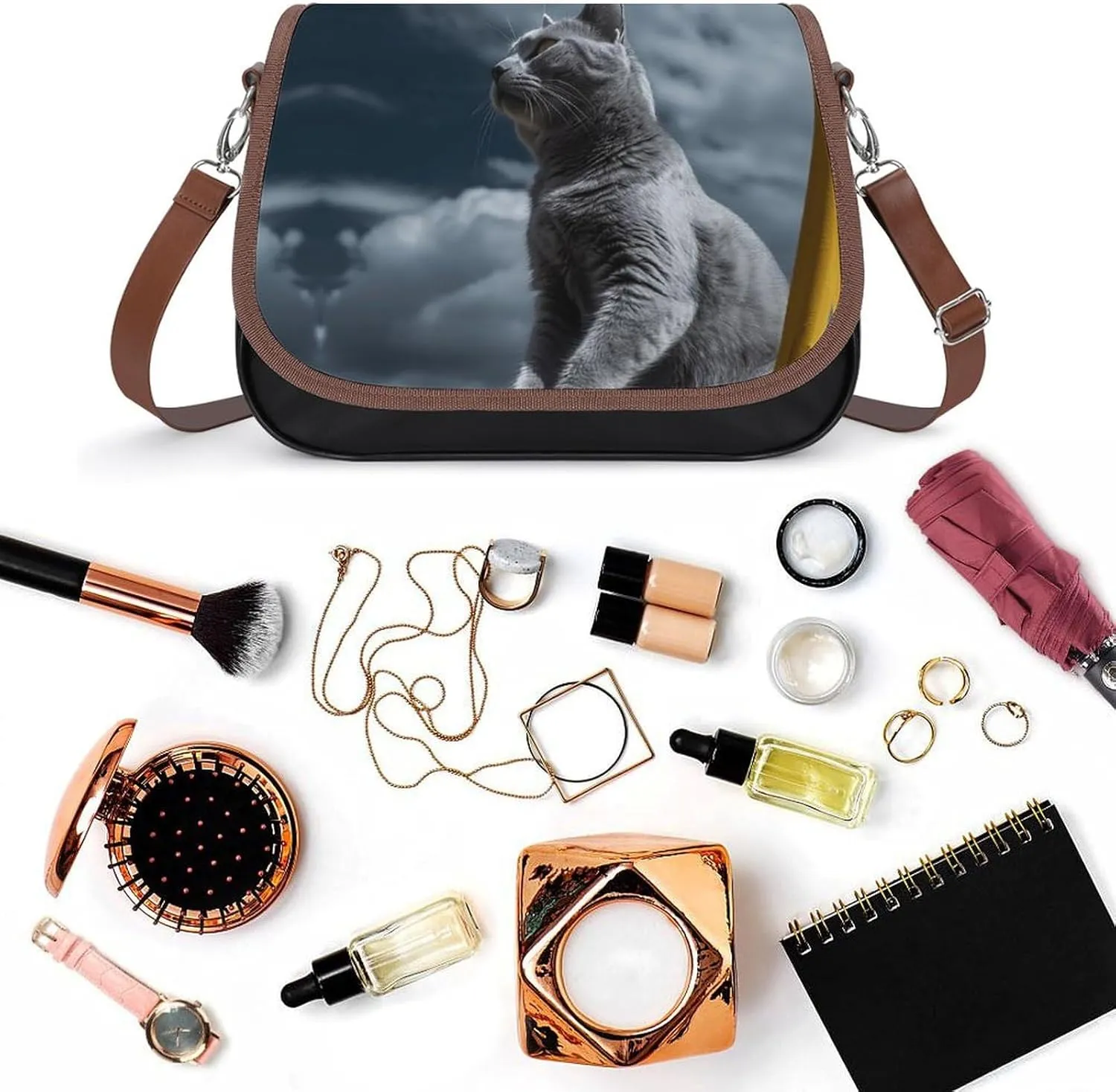 A Drink Crossbody Bags for Women,PU Leather Tote Bag for Women,Shoulder Bag Purse for Work Shopping Travel