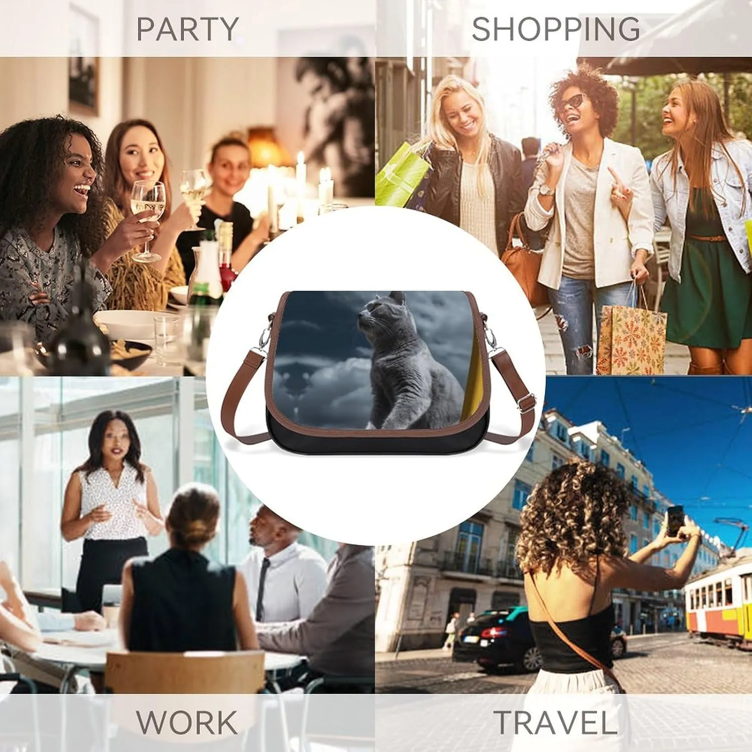 A Drink Crossbody Bags for Women,PU Leather Tote Bag for Women,Shoulder Bag Purse for Work Shopping Travel
