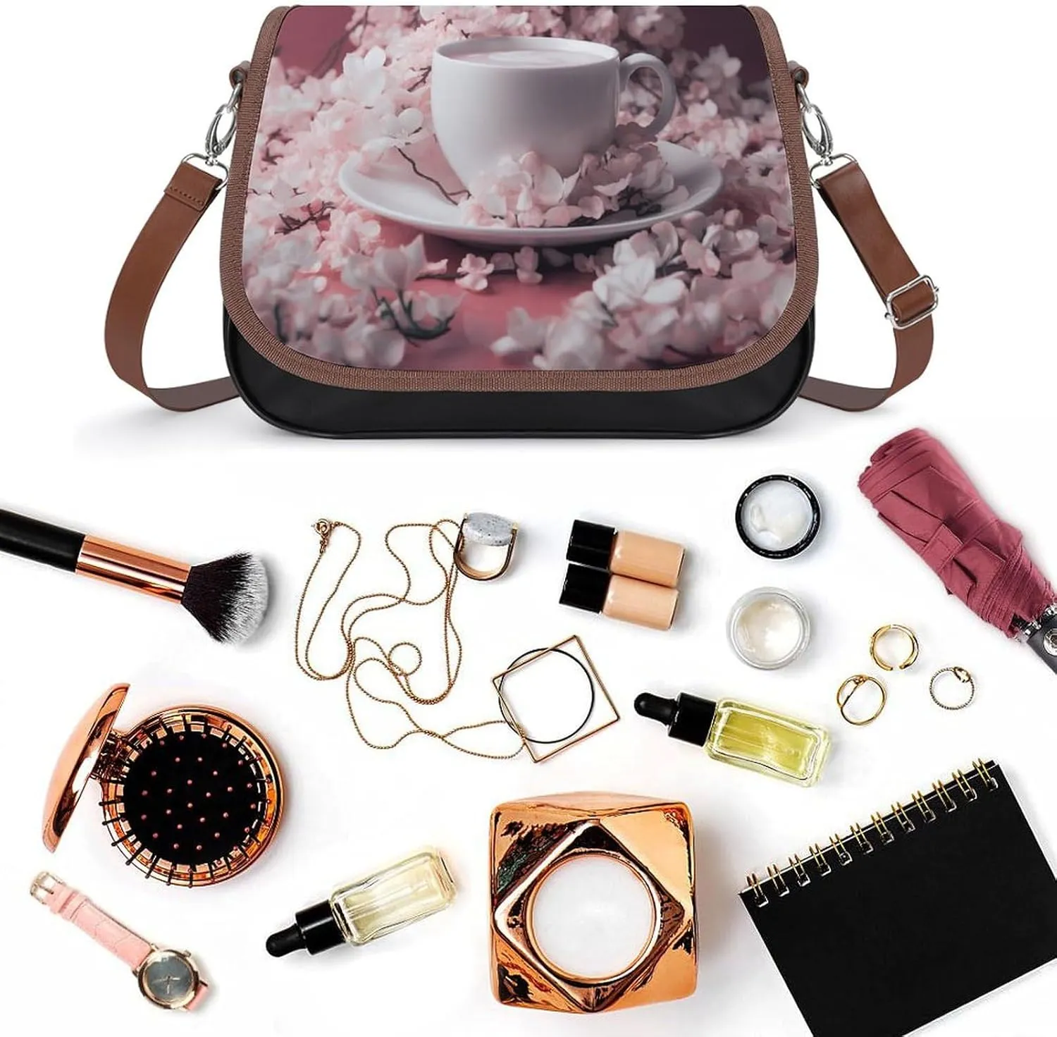 A Drink Crossbody Bags for Women,PU Leather Tote Bag for Women,Shoulder Bag Purse for Work Shopping Travel