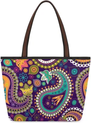 Abstraction Floral Flower Pattern Tote Bag for Women Womens Handbags Tote Bag for Work Shopping Travel Beach