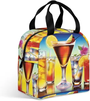 Always Happy Hour Lunch Bag Lunch Box for Women Men Reusable Insulated Lunch Tote Bag Insulated Lunch Box Handbags Case High Capacity Bag for Travel Work