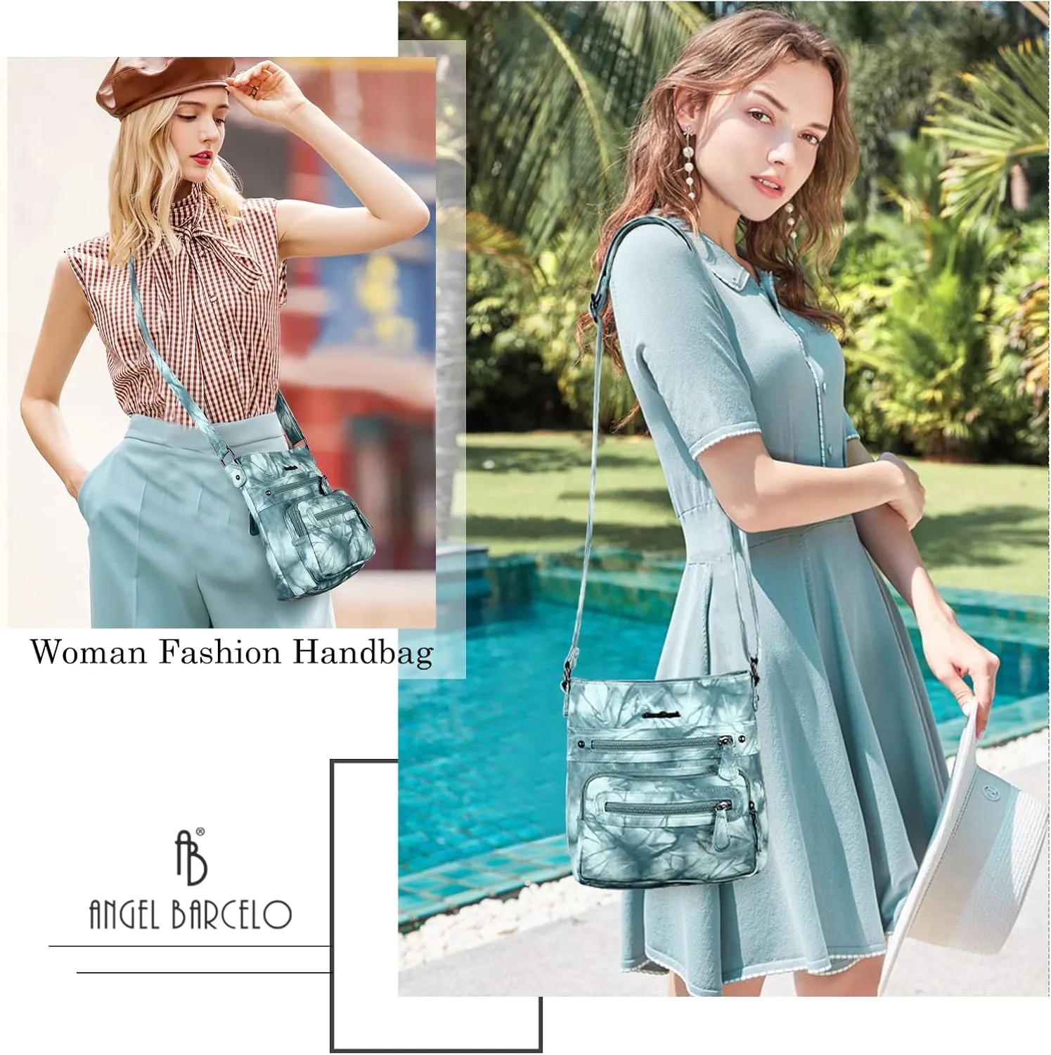 Angel Barcelo Crossbody Bags for Women,Ultra Soft Leather Purses for Women