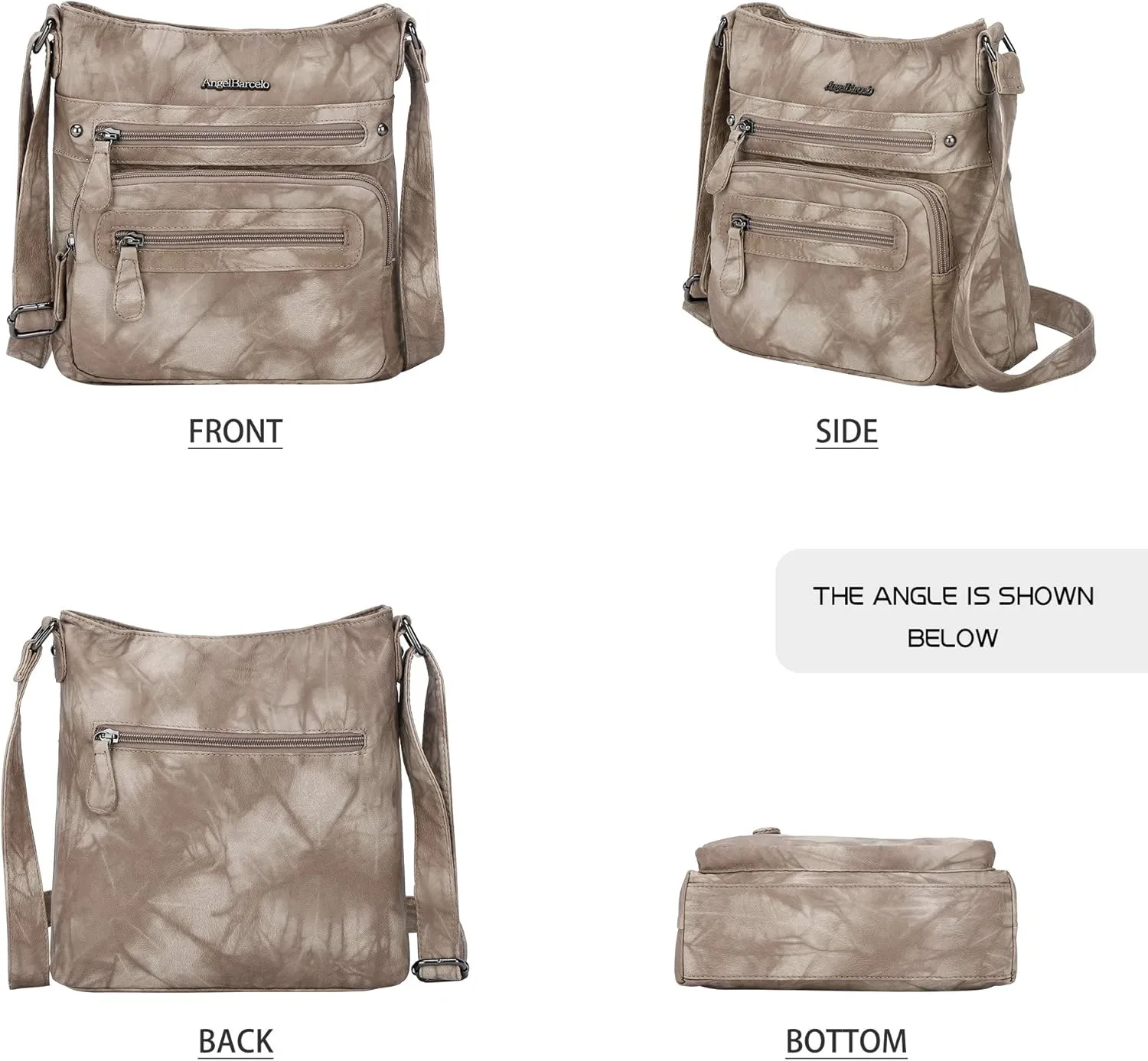 Angel Barcelo Crossbody Bags for Women,Ultra Soft Leather Purses for Women