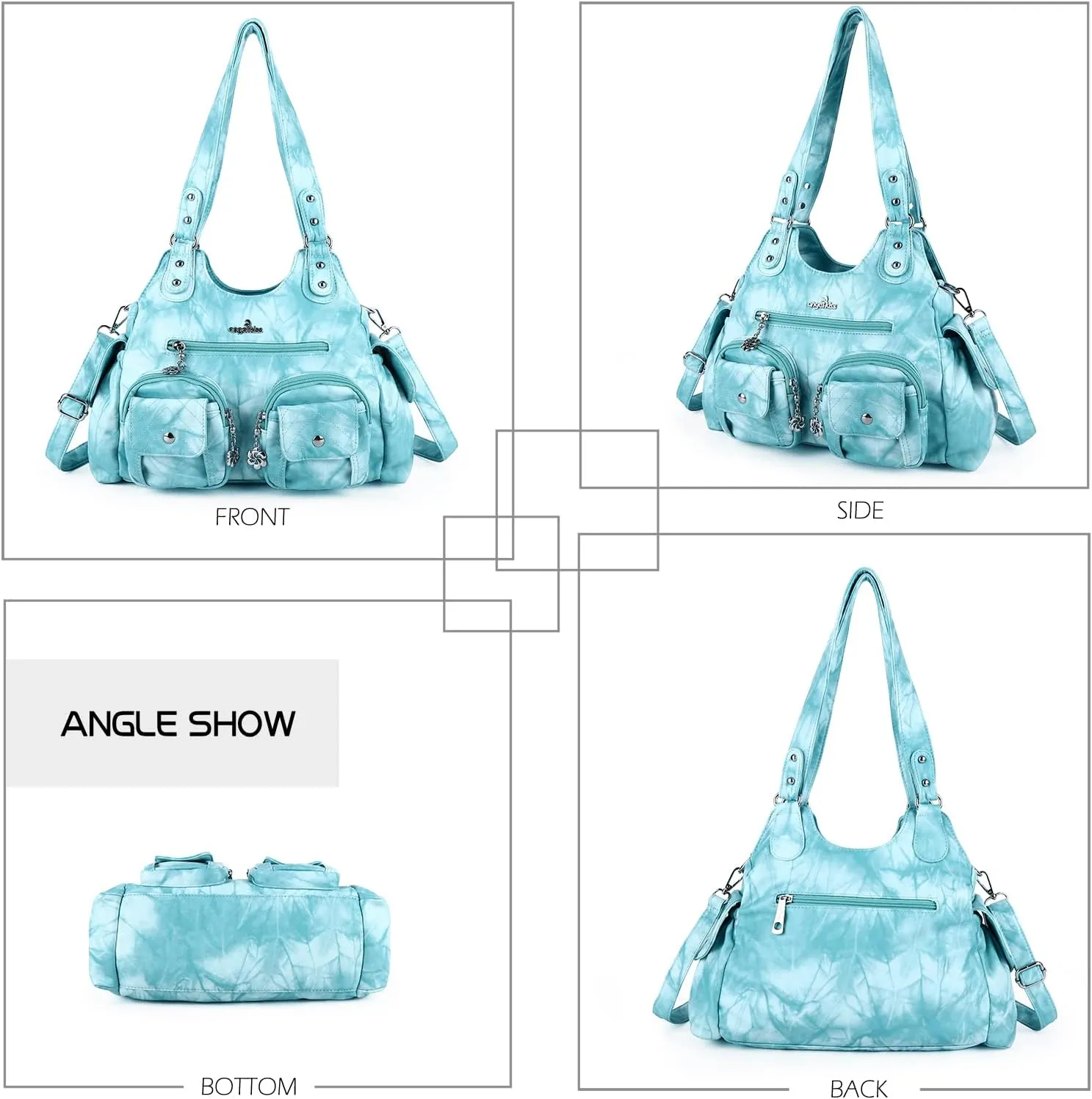 Angel Kiss Handbags for Women Large Hobo Bag Soft PU Leather Shoulder Bag for Women