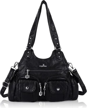 Angel Kiss Handbags for Women Large Hobo Bag Soft PU Leather Shoulder Bag for Women