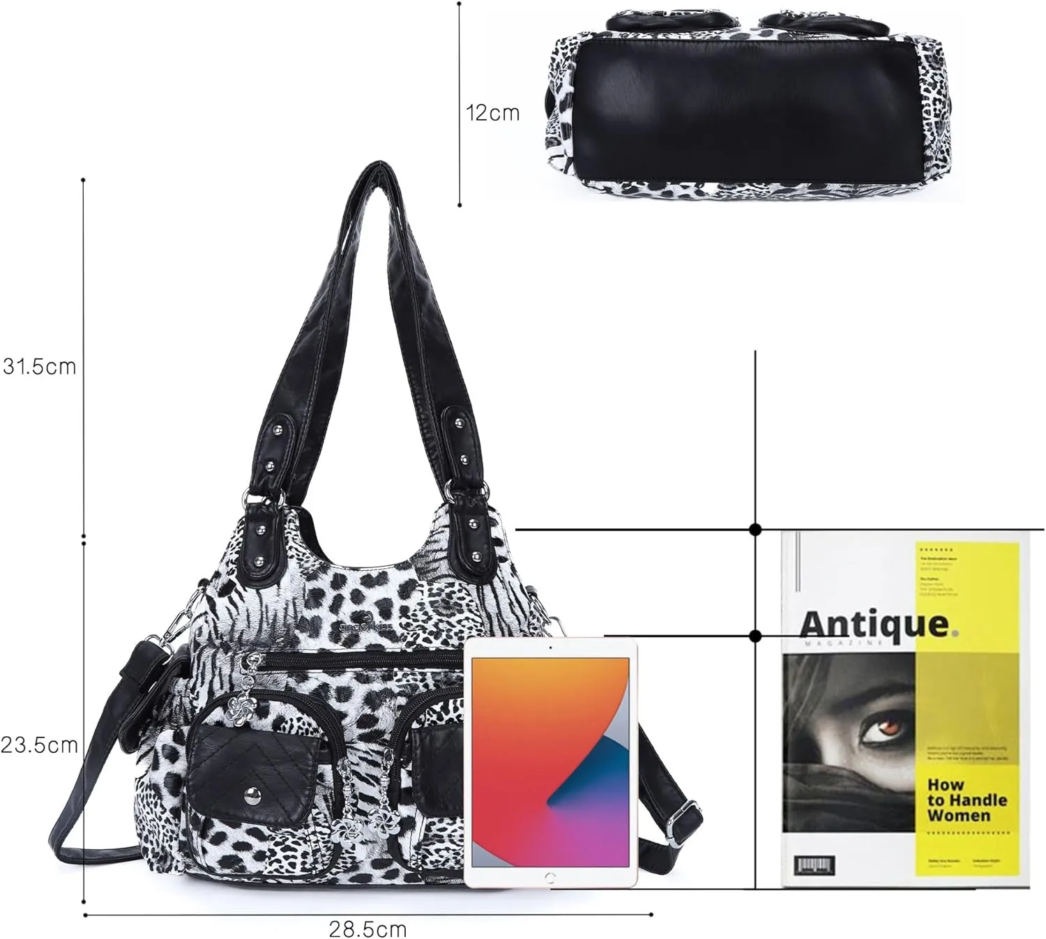 Angel Kiss Handbags for Women Large Hobo Bag Soft PU Leather Shoulder Bag for Women