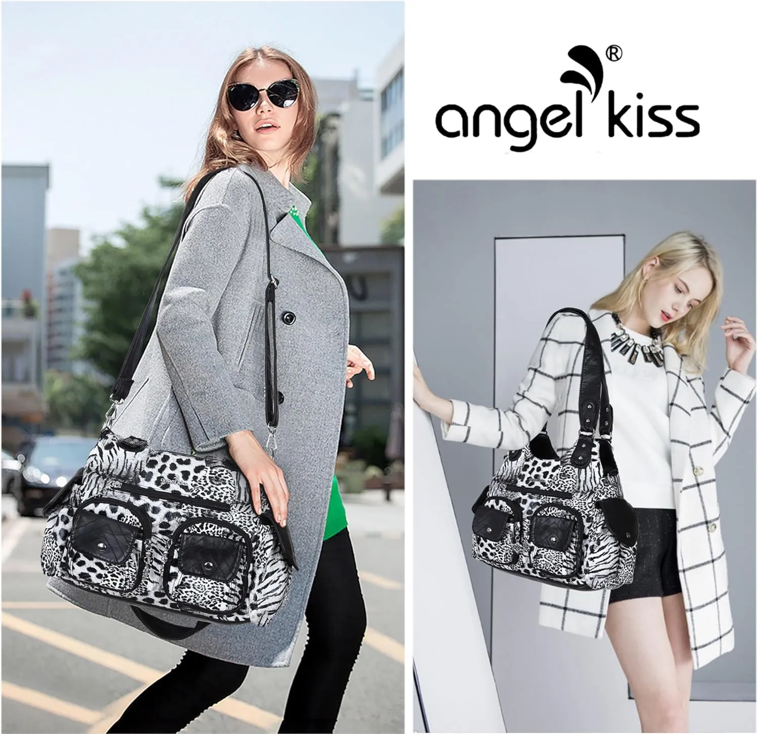 Angel Kiss Handbags for Women Large Hobo Bag Soft PU Leather Shoulder Bag for Women
