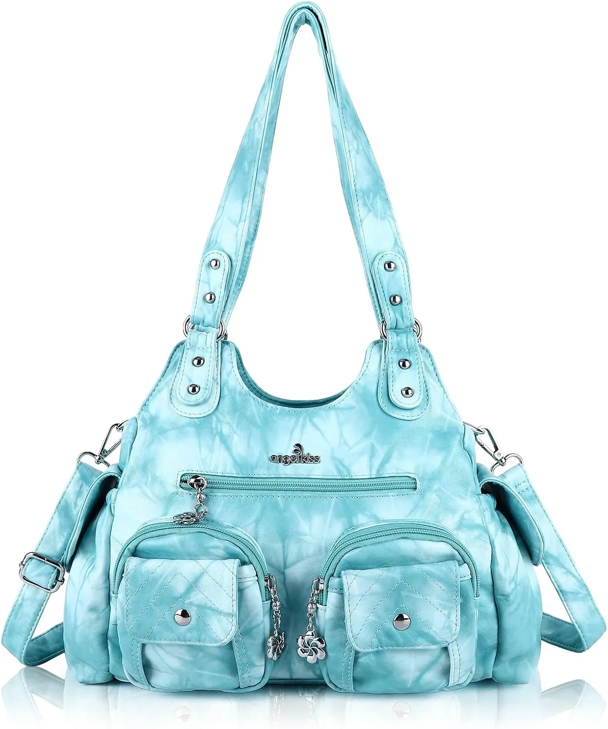 Angel Kiss Handbags for Women Large Hobo Bag Soft PU Leather Shoulder Bag for Women