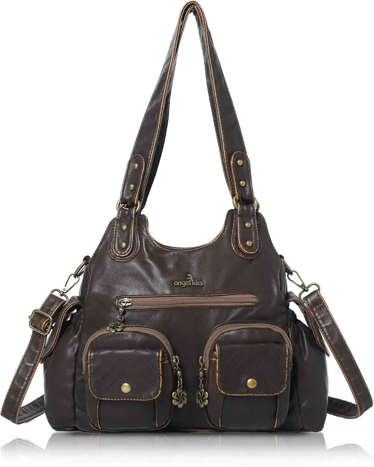 Angel Kiss Handbags for Women Large Hobo Bag Soft PU Leather Shoulder Bag for Women