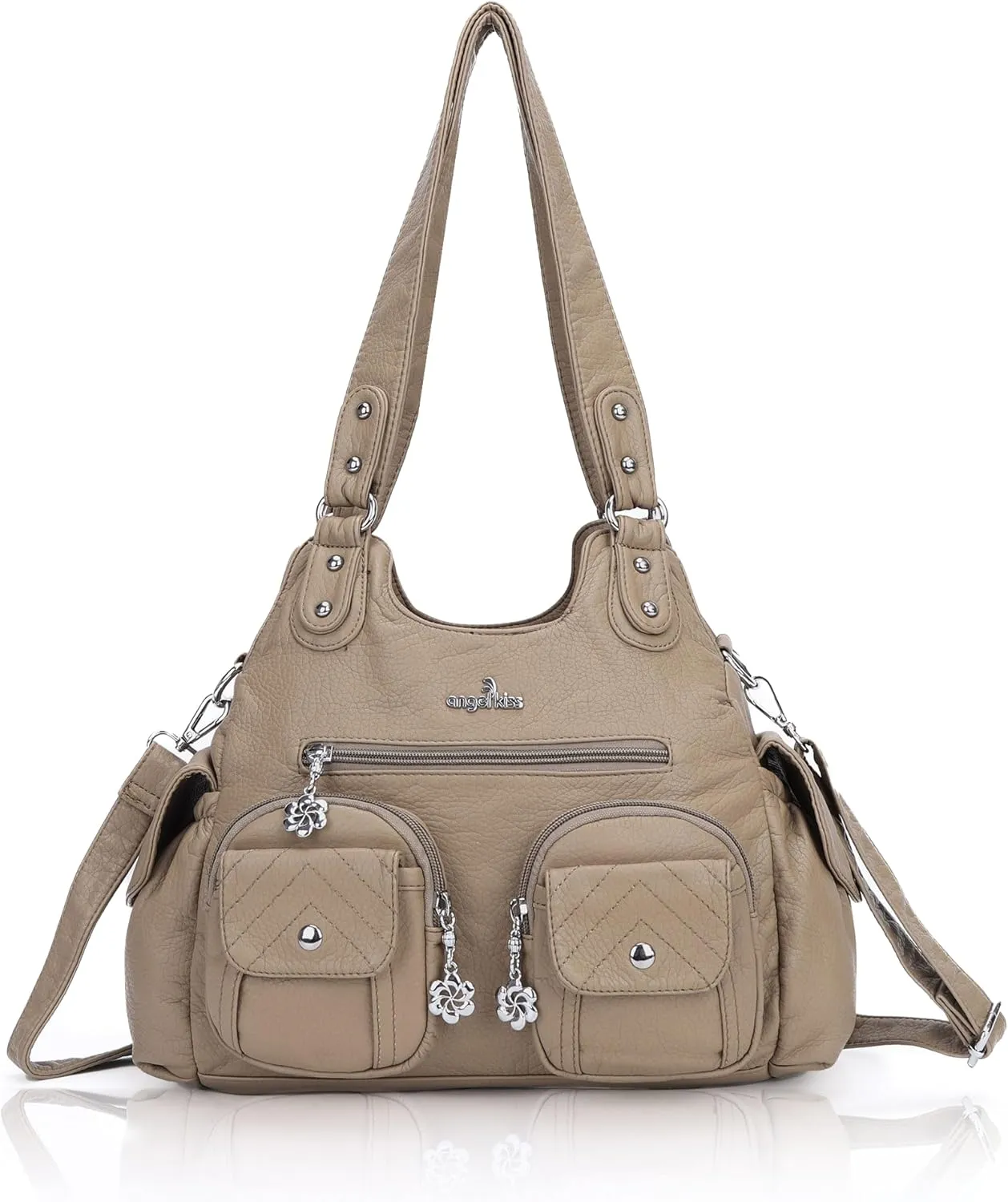 Angel Kiss Handbags for Women Large Hobo Bag Soft PU Leather Shoulder Bag for Women