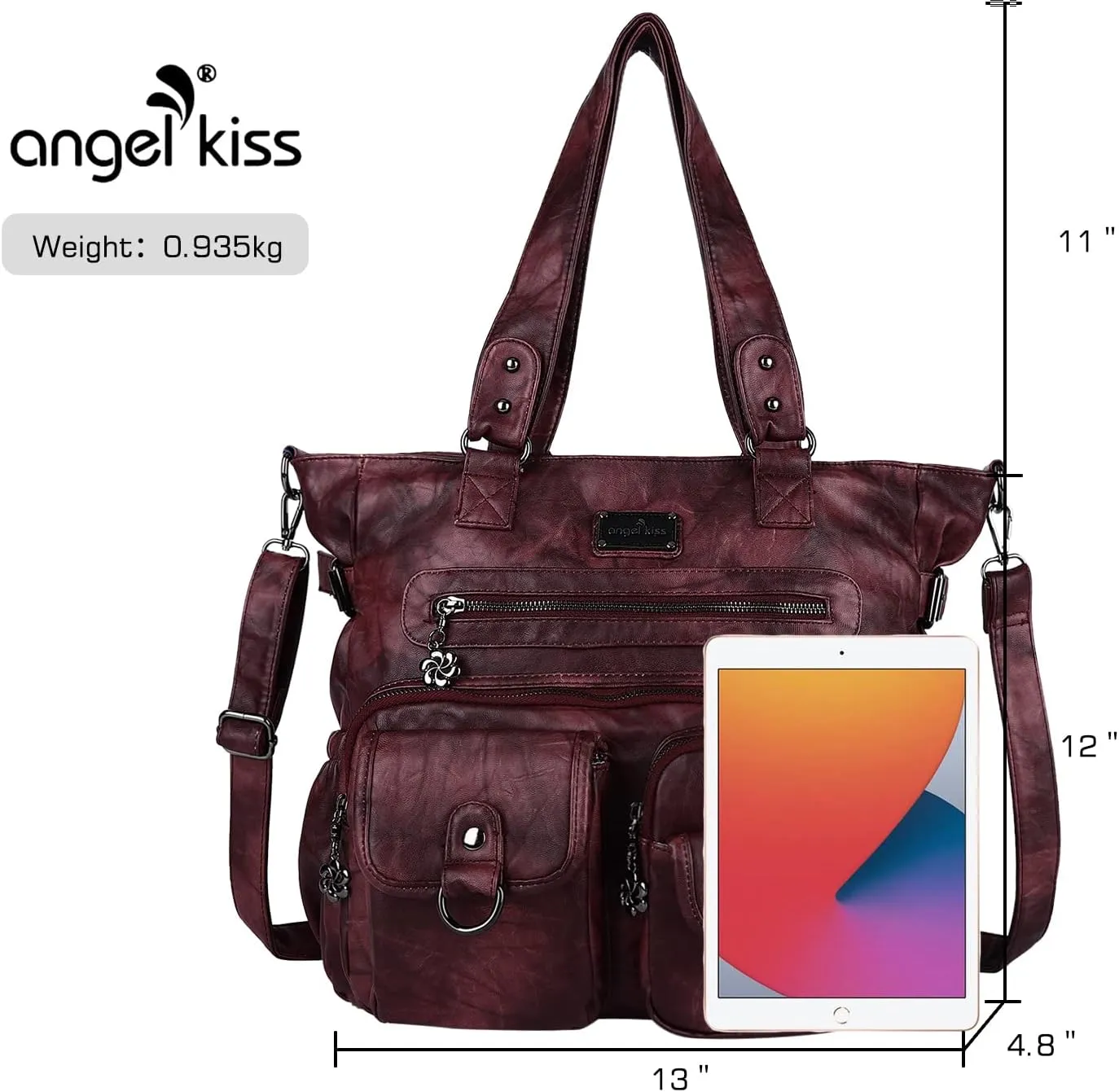 Angel Kiss Purses and Handbag for Women Soft PU Leather Shoulder Handbag Women Tote Satchel Bags Top Handle Satchel