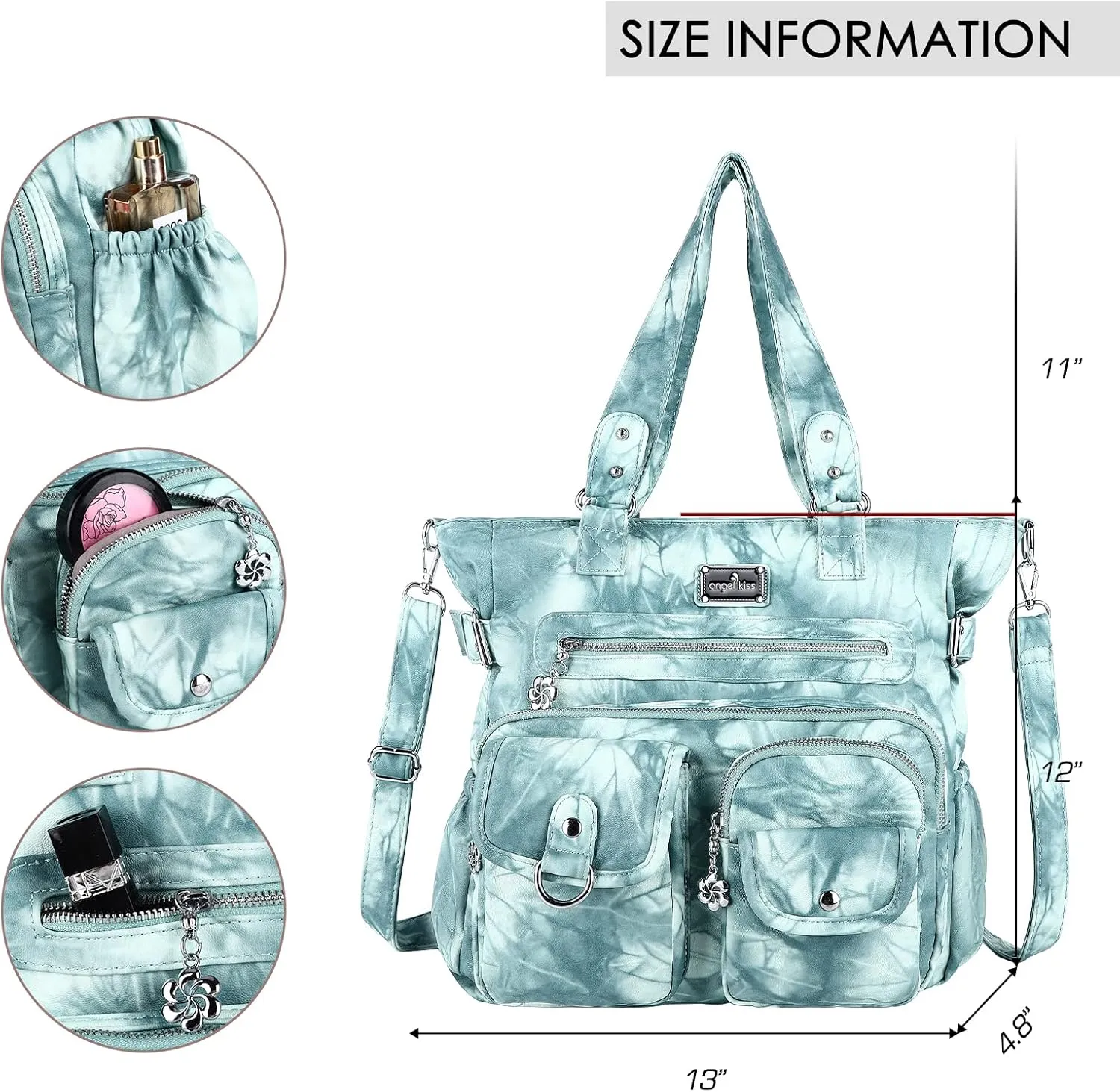 Angel Kiss Purses and Handbag for Women Soft PU Leather Shoulder Handbag Women Tote Satchel Bags Top Handle Satchel
