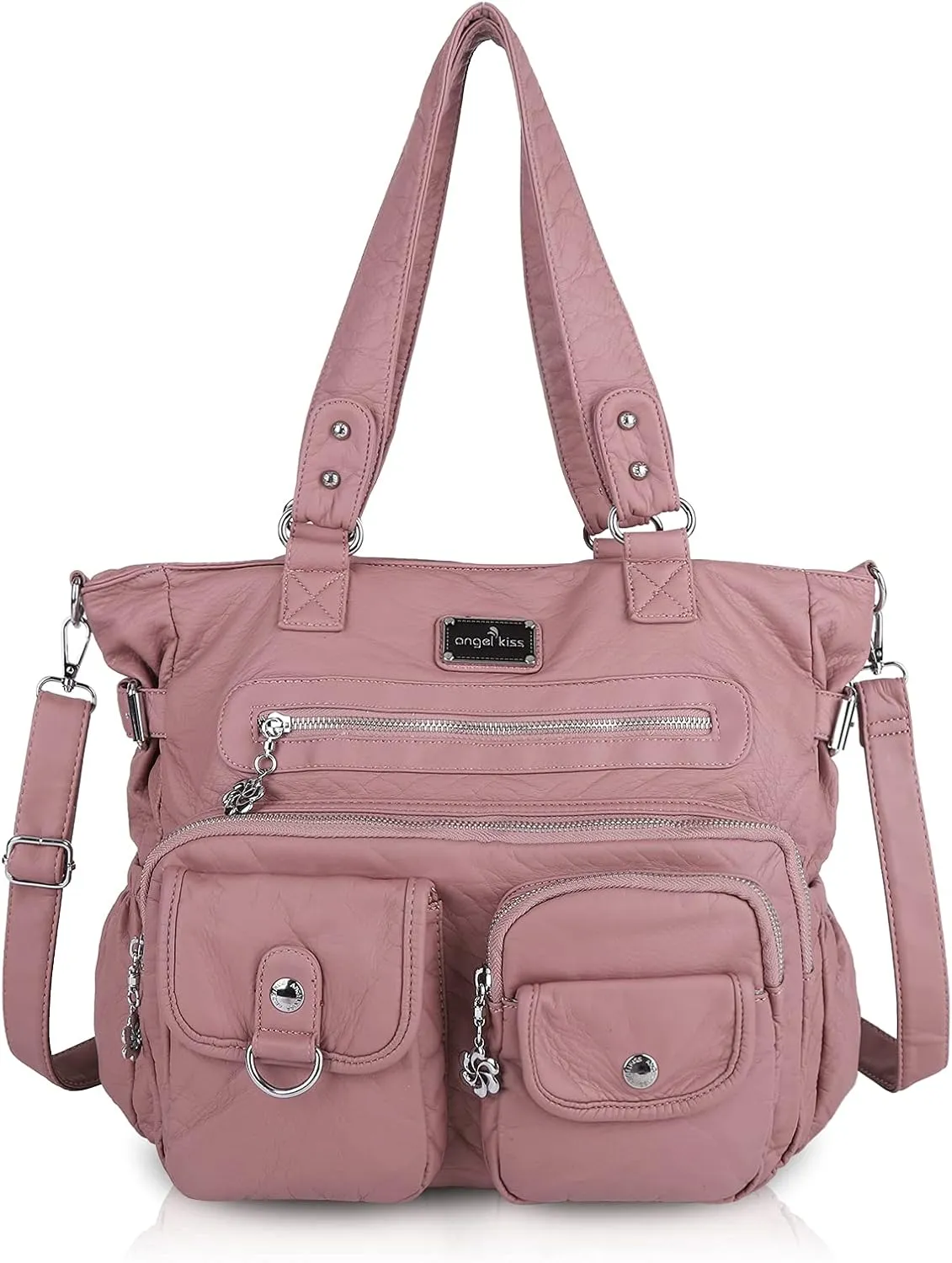 Angel Kiss Purses and Handbag for Women Soft PU Leather Shoulder Handbag Women Tote Satchel Bags Top Handle Satchel