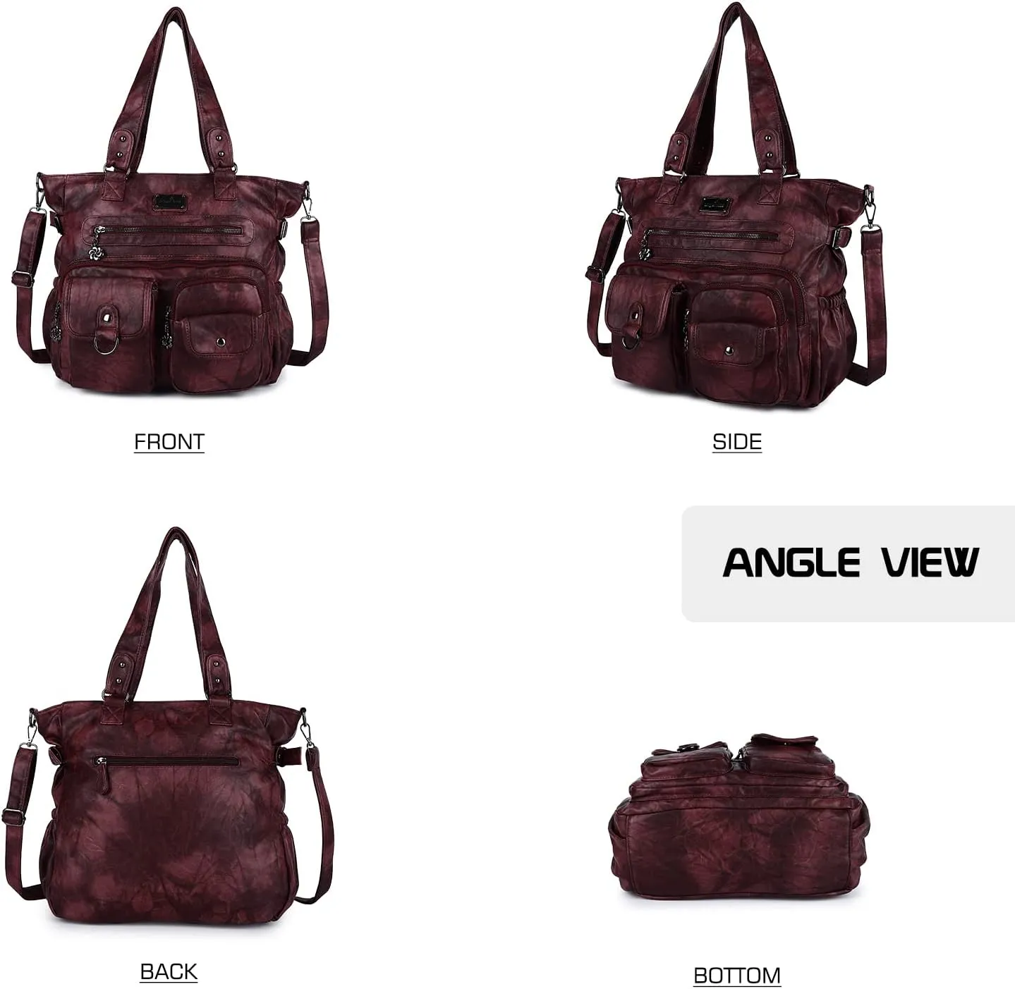 Angel Kiss Purses and Handbag for Women Soft PU Leather Shoulder Handbag Women Tote Satchel Bags Top Handle Satchel