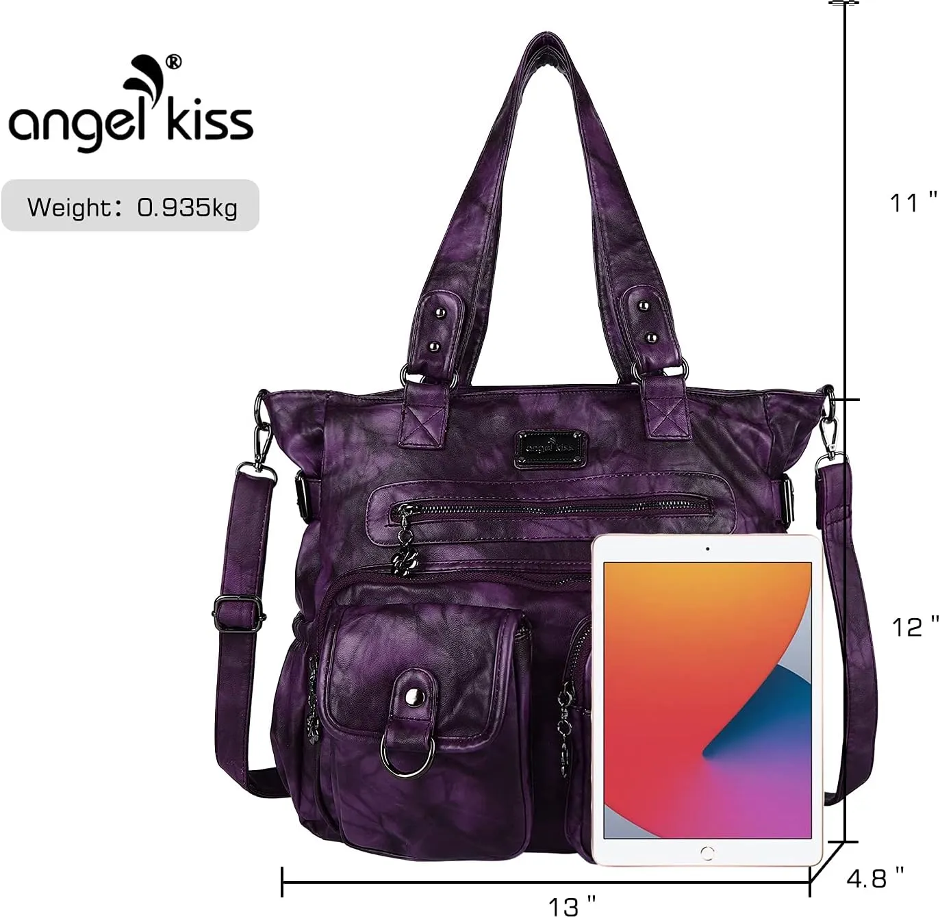 Angel Kiss Purses and Handbag for Women Soft PU Leather Shoulder Handbag Women Tote Satchel Bags Top Handle Satchel