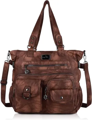 Angel Kiss Purses and Handbag for Women Soft PU Leather Shoulder Handbag Women Tote Satchel Bags Top Handle Satchel
