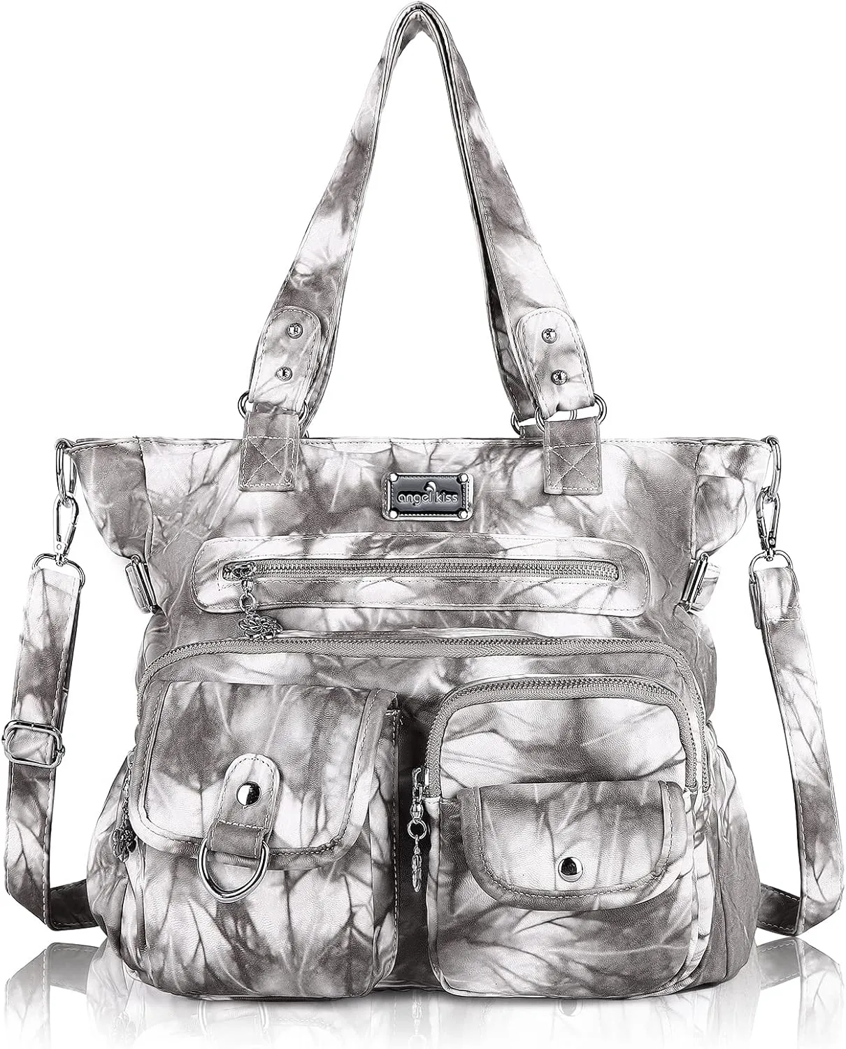 Angel Kiss Purses and Handbag for Women Soft PU Leather Shoulder Handbag Women Tote Satchel Bags Top Handle Satchel