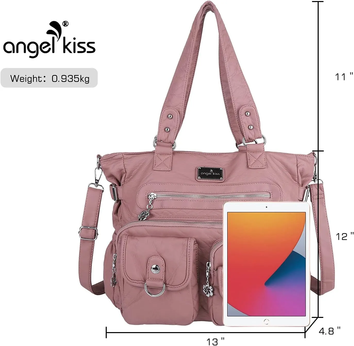 Angel Kiss Purses and Handbag for Women Soft PU Leather Shoulder Handbag Women Tote Satchel Bags Top Handle Satchel