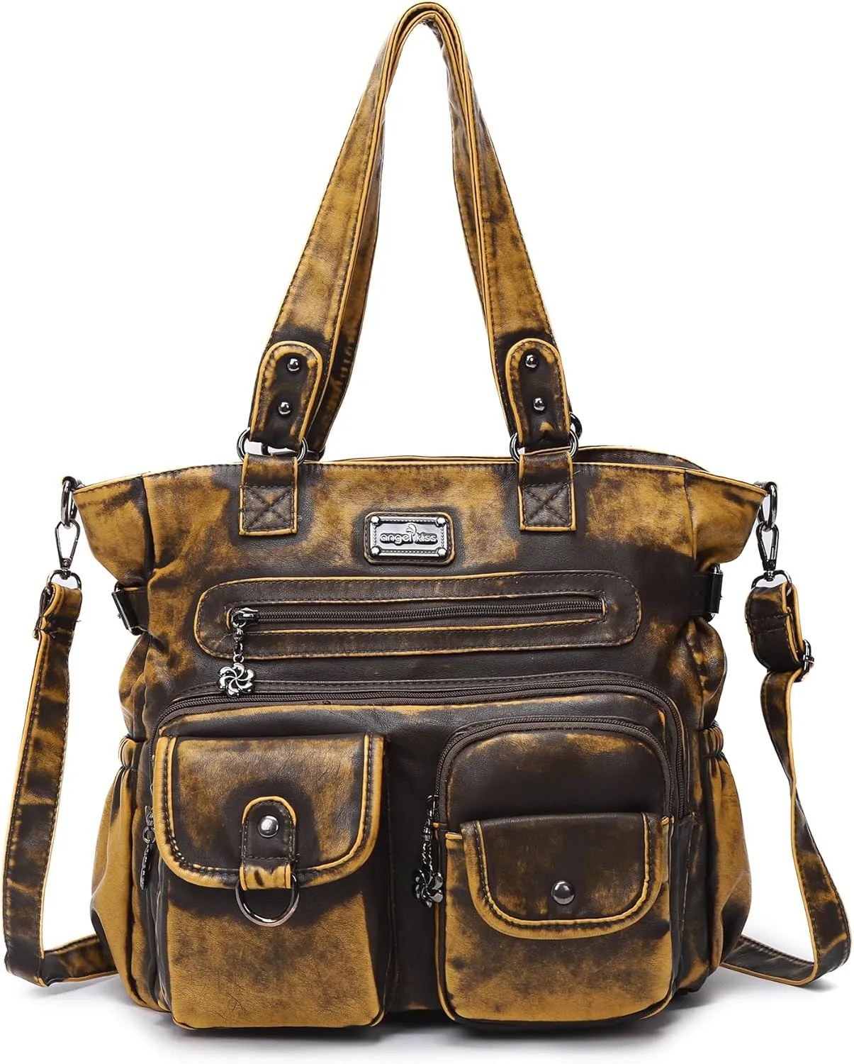 Angel Kiss Purses and Handbag for Women Soft PU Leather Shoulder Handbag Women Tote Satchel Bags Top Handle Satchel