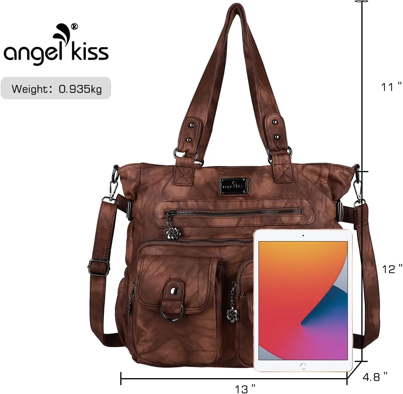 Angel Kiss Purses and Handbag for Women Soft PU Leather Shoulder Handbag Women Tote Satchel Bags Top Handle Satchel
