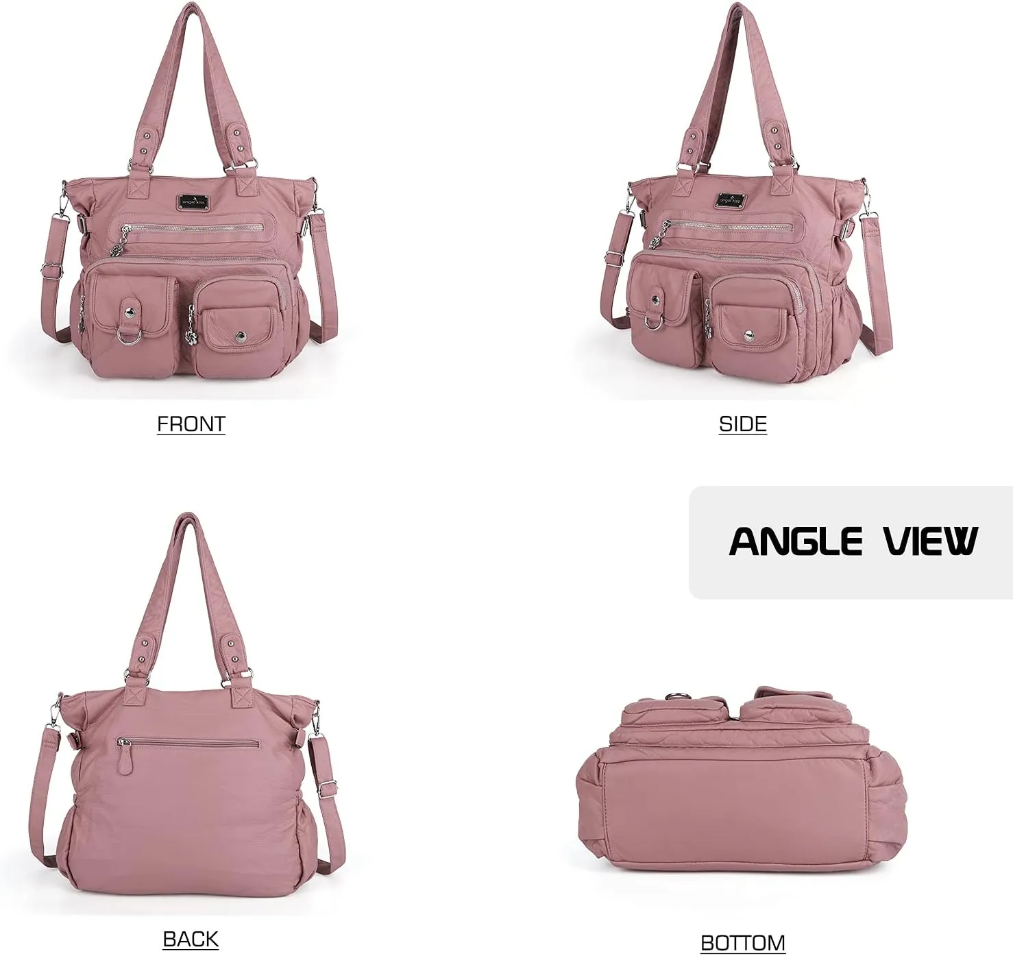Angel Kiss Purses and Handbag for Women Soft PU Leather Shoulder Handbag Women Tote Satchel Bags Top Handle Satchel
