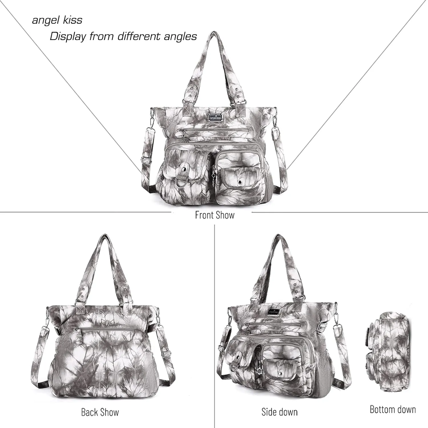 Angel Kiss Purses and Handbag for Women Soft PU Leather Shoulder Handbag Women Tote Satchel Bags Top Handle Satchel