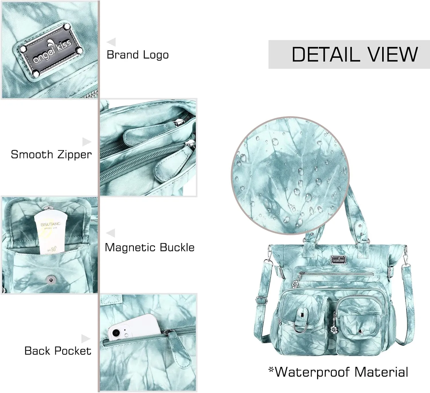 Angel Kiss Purses and Handbag for Women Soft PU Leather Shoulder Handbag Women Tote Satchel Bags Top Handle Satchel