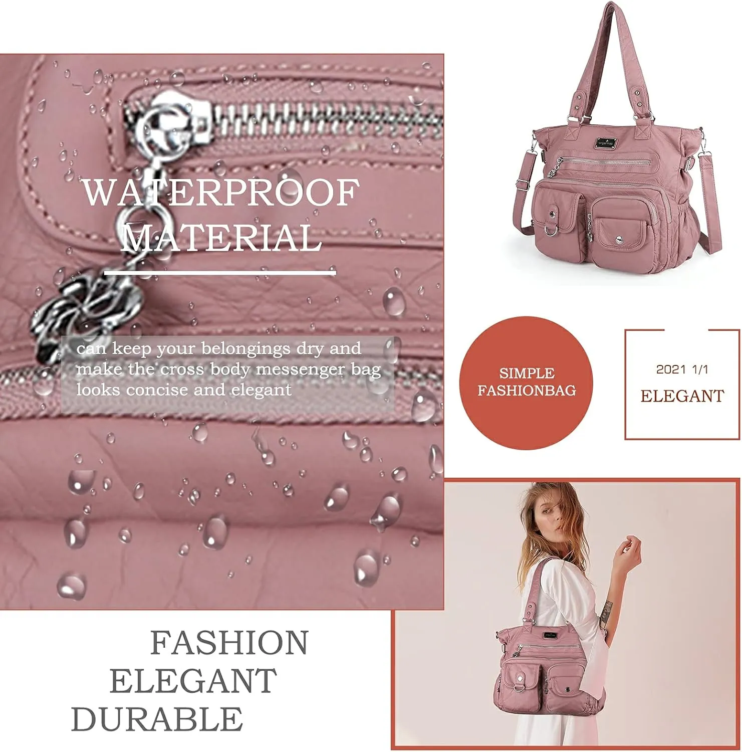 Angel Kiss Purses and Handbag for Women Soft PU Leather Shoulder Handbag Women Tote Satchel Bags Top Handle Satchel