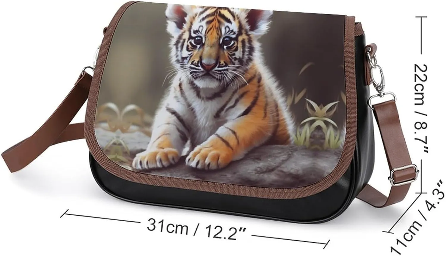 Animal Cartoon Elephant Crossbody Bags for Women,PU Leather Tote Bag for Women,Shoulder Bag Purse for Work Shopping Travel