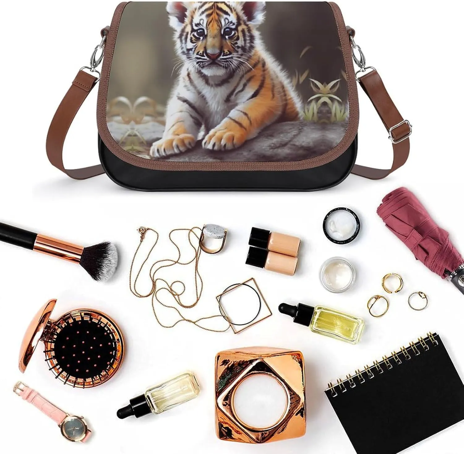 Animal Cartoon Elephant Crossbody Bags for Women,PU Leather Tote Bag for Women,Shoulder Bag Purse for Work Shopping Travel
