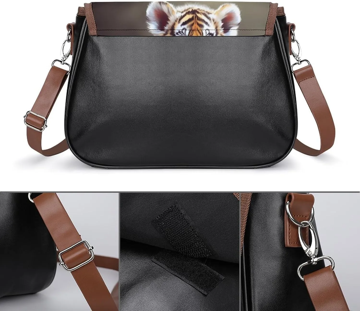 Animal Cartoon Elephant Crossbody Bags for Women,PU Leather Tote Bag for Women,Shoulder Bag Purse for Work Shopping Travel