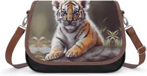Animal Cartoon Elephant Crossbody Bags for Women,PU Leather Tote Bag for Women,Shoulder Bag Purse for Work Shopping Travel
