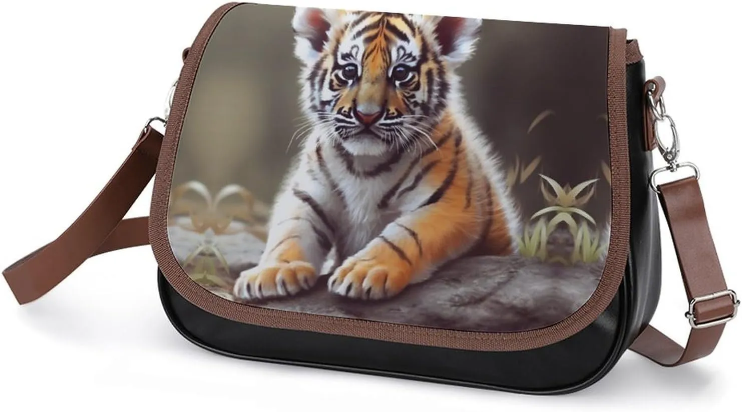 Animal Cartoon Elephant Crossbody Bags for Women,PU Leather Tote Bag for Women,Shoulder Bag Purse for Work Shopping Travel